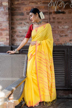 Handwoven Linen Karat Pallu Jamdani