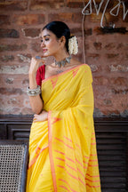 Handwoven Linen Karat Pallu Jamdani