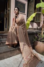 Handwoven Bronze Jamdani Saree