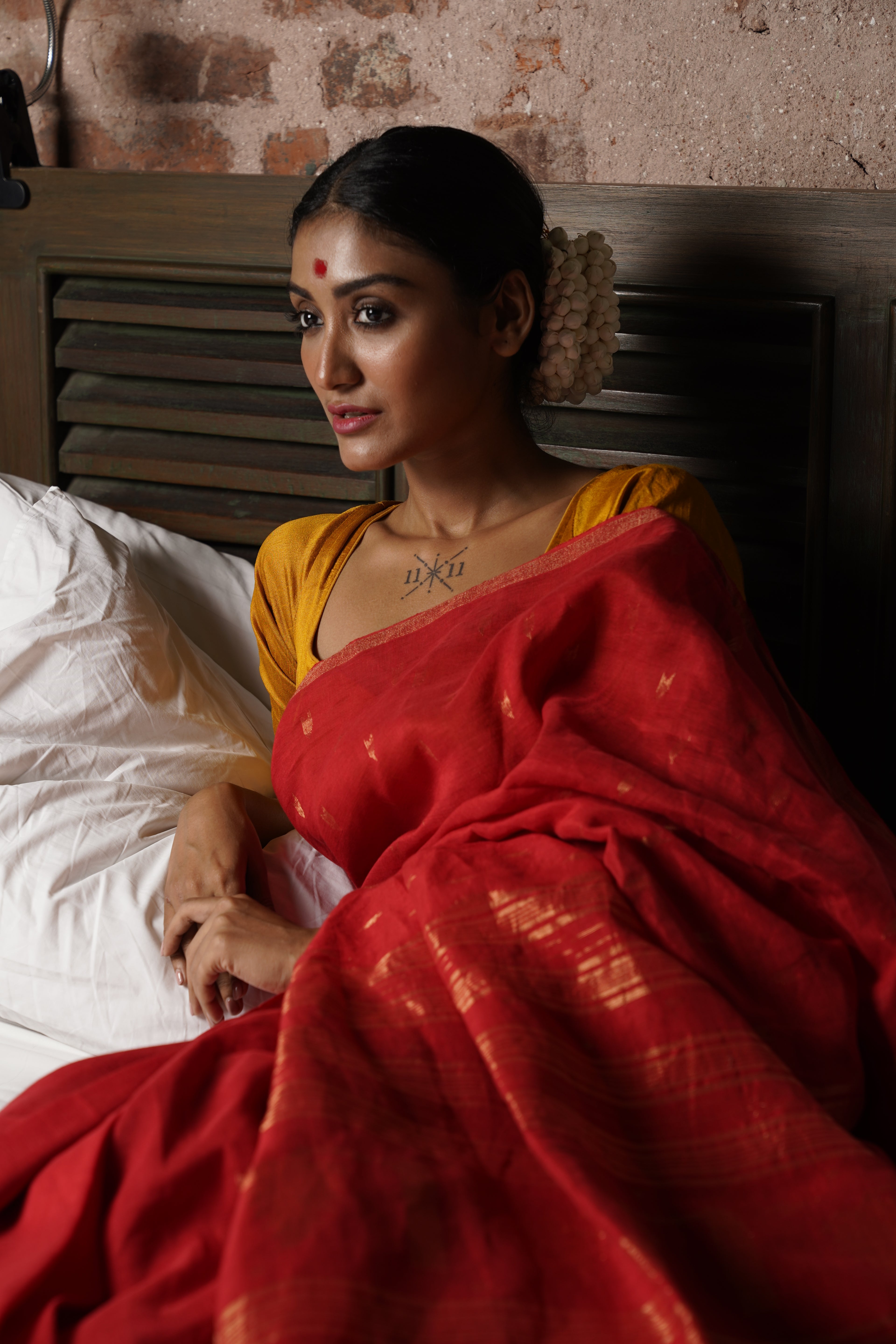 Handwoven Red Jamdani Saree