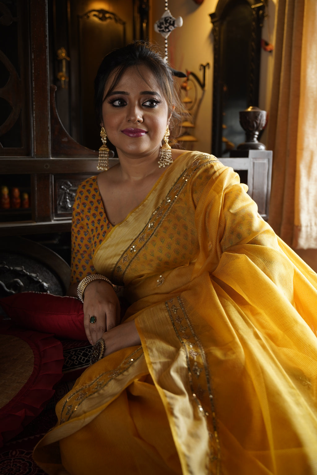 Handwoven Yellow Cotton Handloom Saree