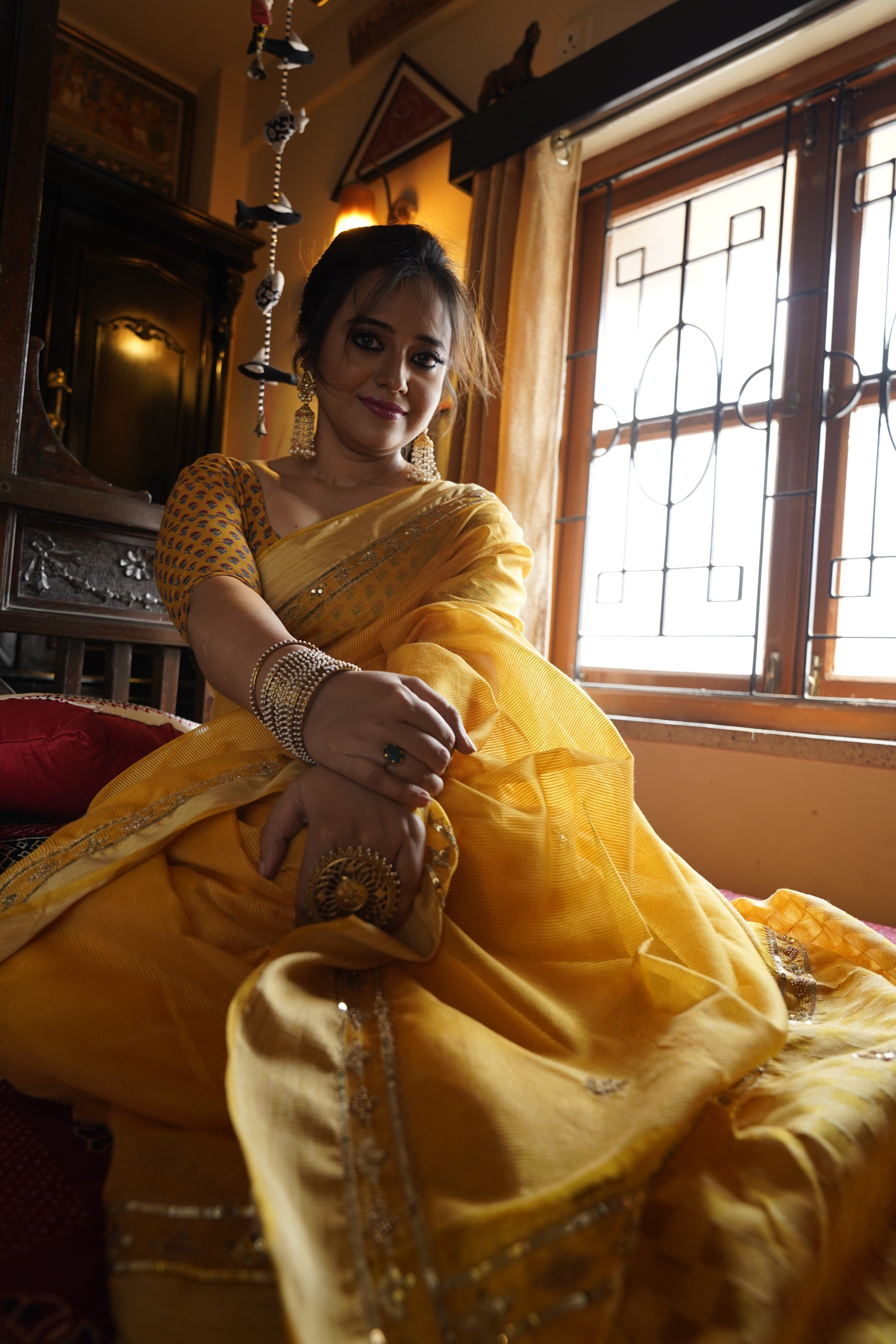 Handwoven Yellow Cotton Handloom Saree