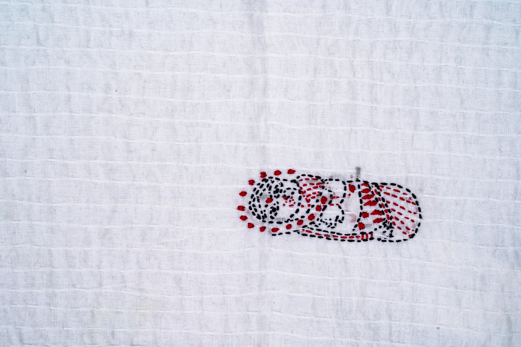 Handwoven White Doll Baby Quilt