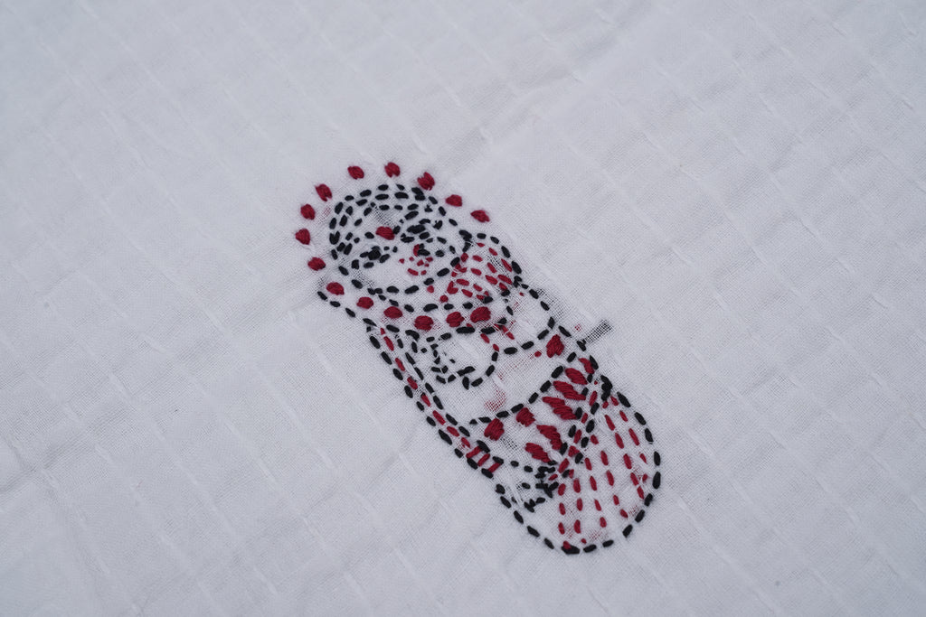 Handwoven White Doll Baby Quilt
