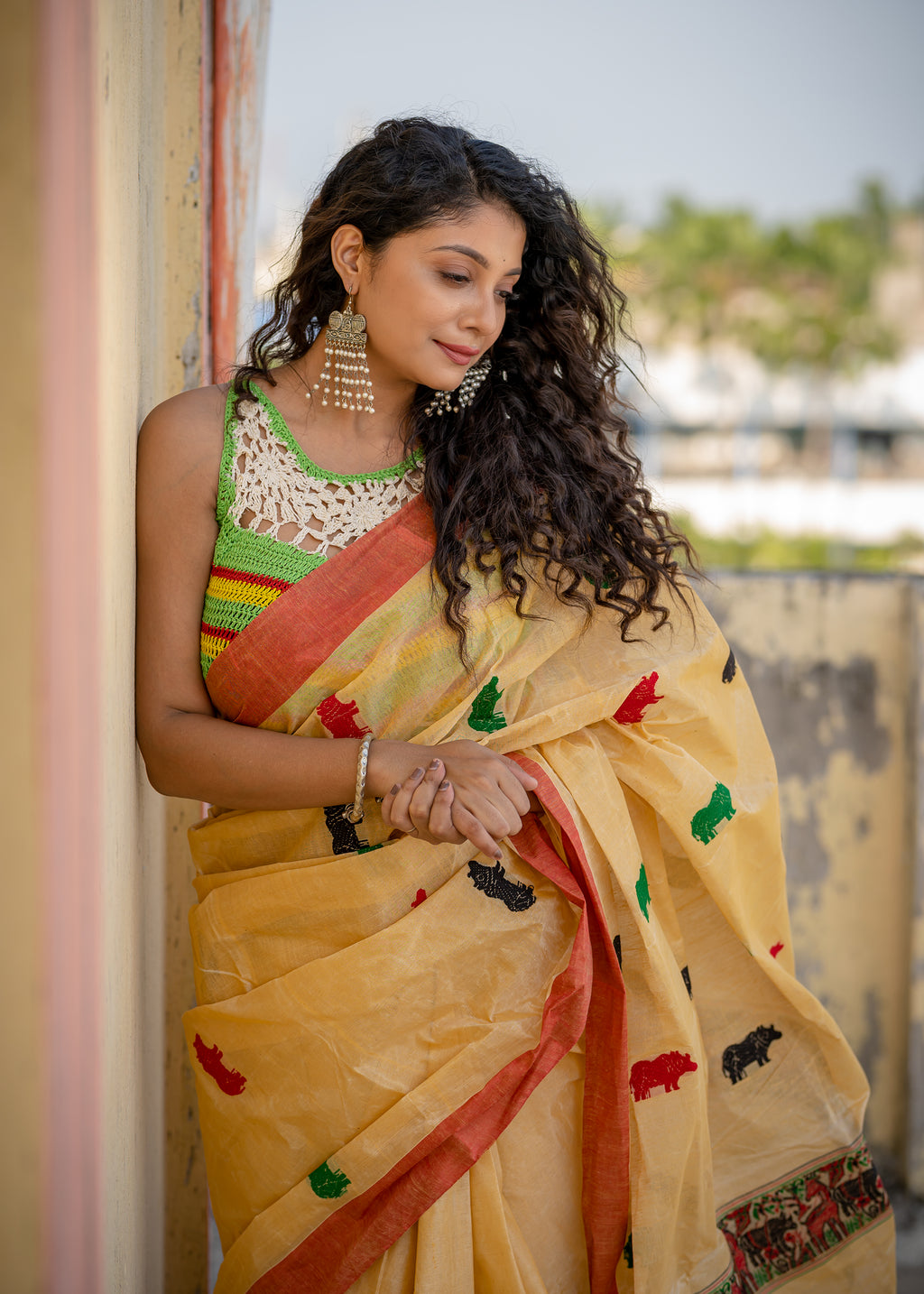 Handwoven Assam Kaziranga Saree