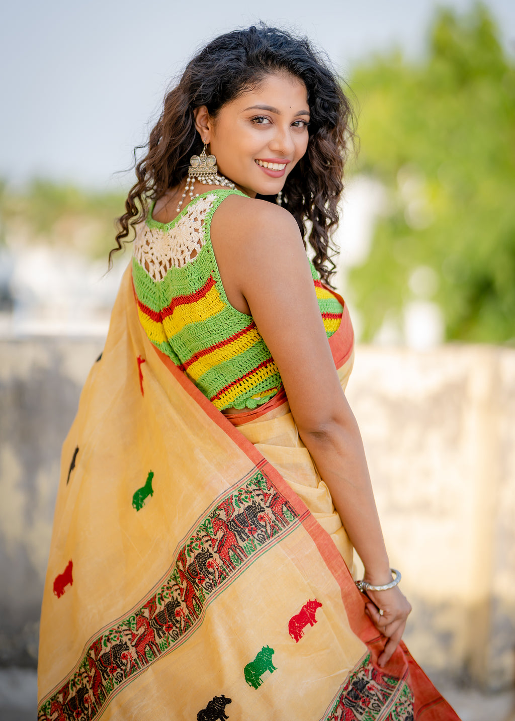 Handwoven Assam Kaziranga Saree