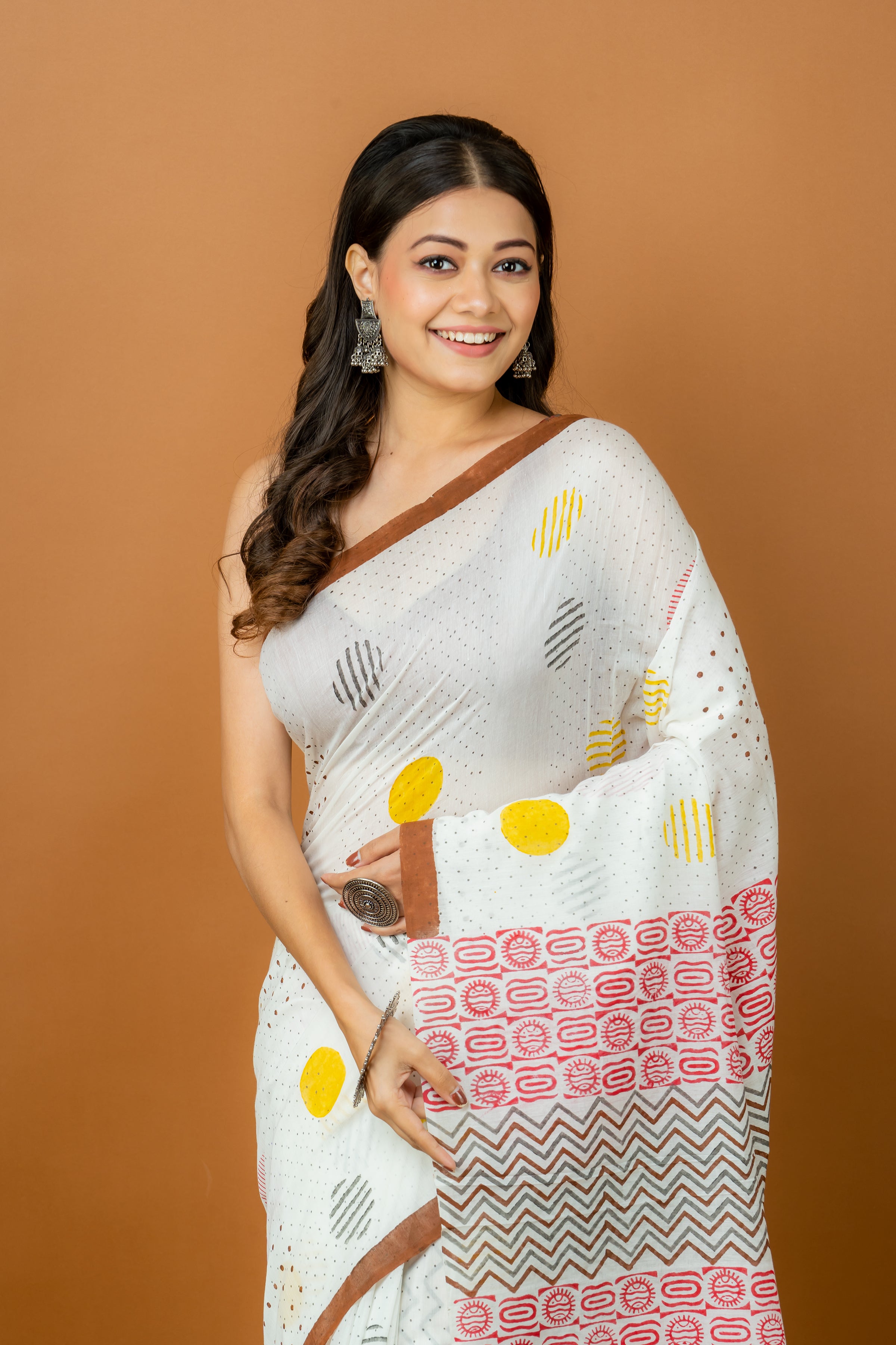 White Handwoven Silk Cotton Saree