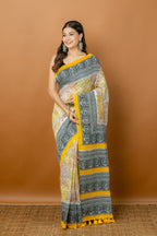 Handwoven multicolor silk cotton saree