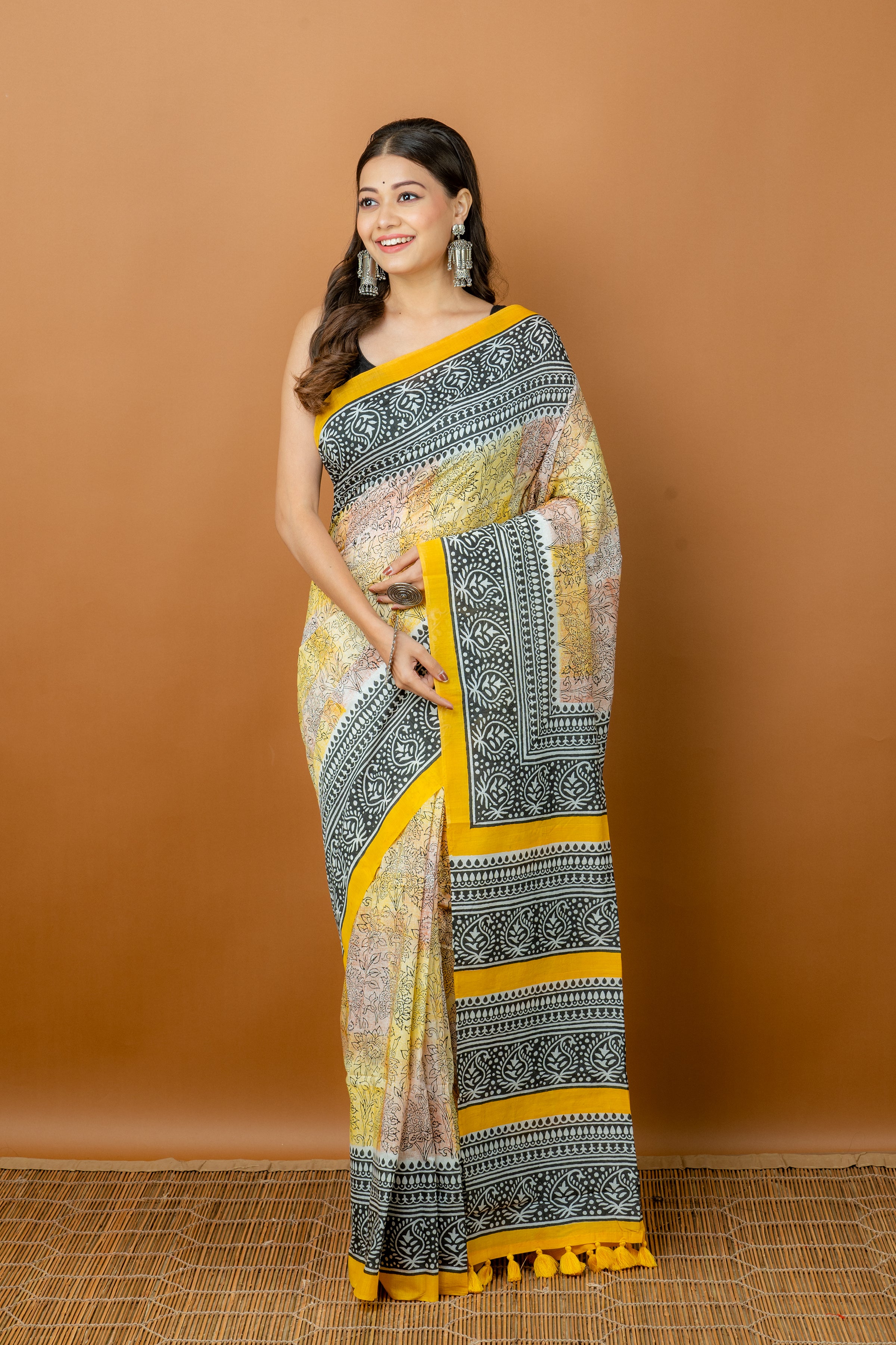 Handwoven multicolor silk cotton saree