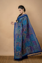 Bangalore Silk With Traditional Reverse Kantha Saree - Aankona