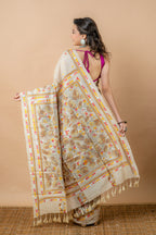 Tussar with kantha stitch - Aankona