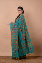 Cotton Saree With Kantha Work - Aankona