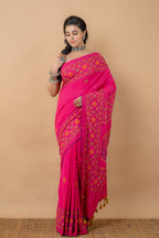 Cotton Saree With Kantha Work - Aankona