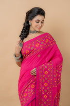 Cotton Saree With Kantha Work - Aankona