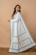 Tussar Khadi Jamdani With Kanta Work - Aankona