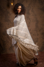 Off White Khadi Jamdani saree - Aankona