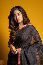 Handwoven Black Jamdani Saree