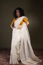 Handwoven White Jamdani Saree