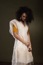 Handwoven White With Zari Assam Muga Saree