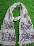 Exclusive Handwoven Silk Scarf With Kantha Work