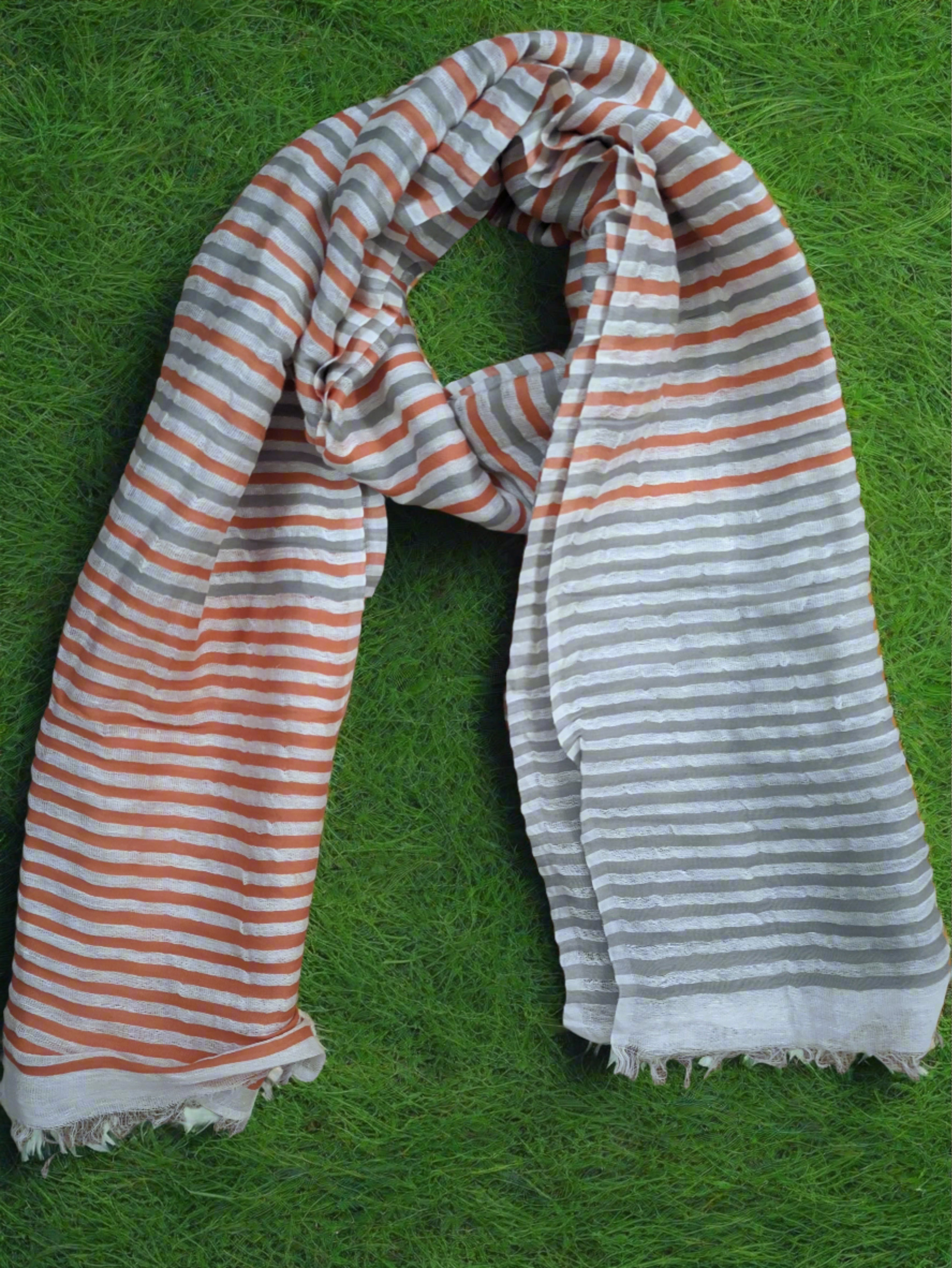 Bufanda de algodón de lino tejida a mano