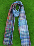 Handwoven Wool Cotton Check Scarf