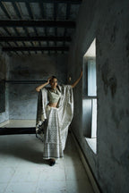 Handwoven Gachi Tussar Saree With Kantha Work