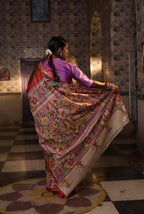 Handwoven Tussar Saree With Kantha Work