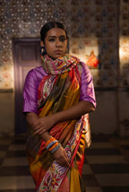 Handwoven Tussar Saree With Kantha Work