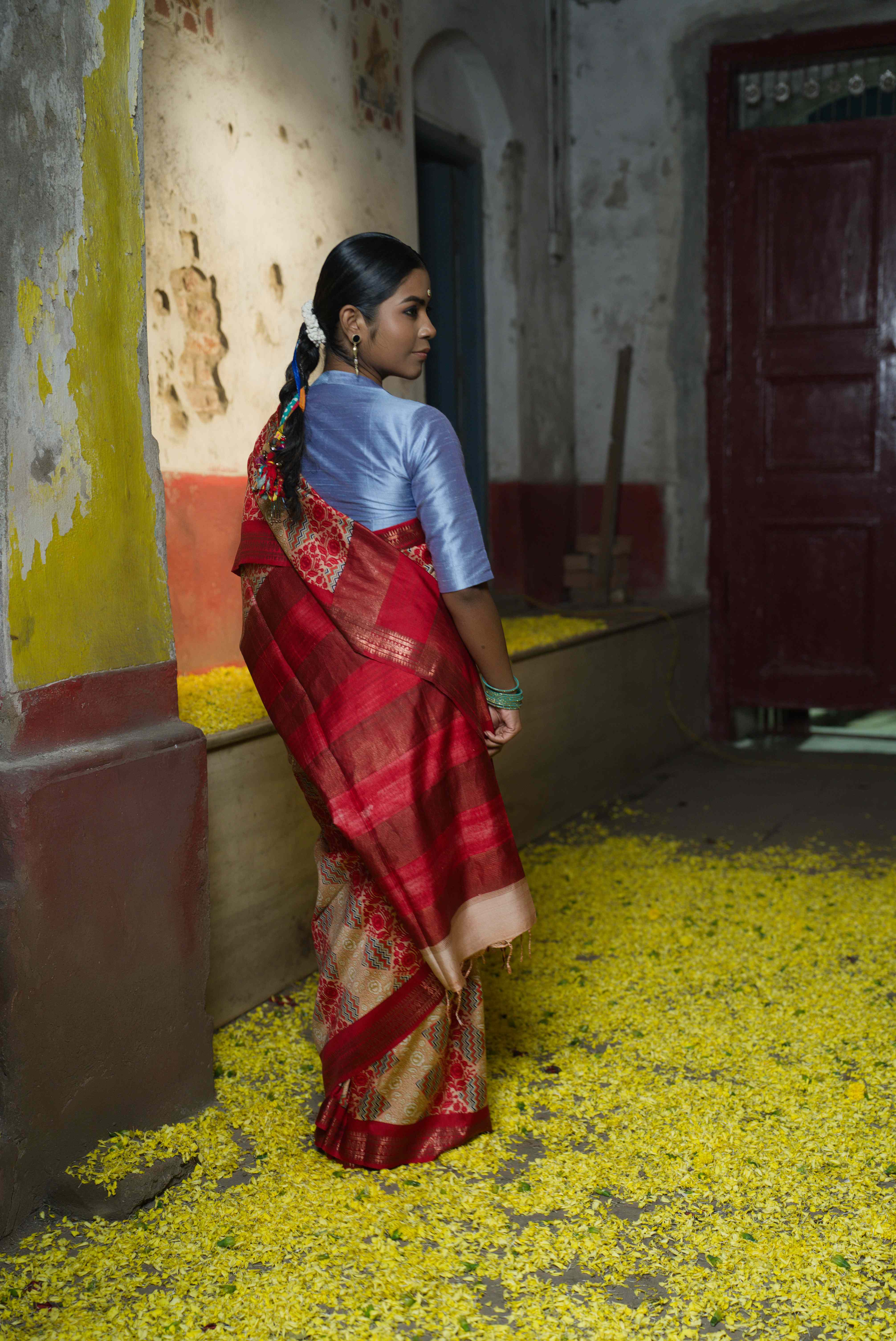 Handwoven  Printed Pure Silk Saree