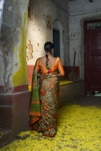 Handwoven Multicolor Floral Printed Pure Silk Saree