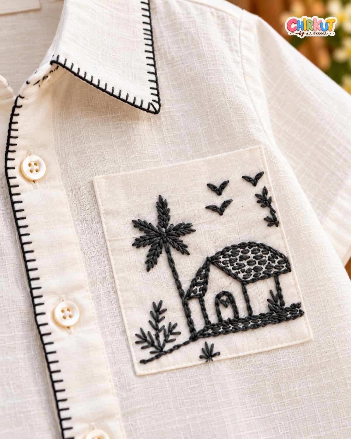 Short Sleeve Organic Linen Cotton Shirt