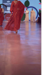 Handwoven Red  Jamdani Saree With Red Blouse